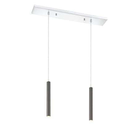 Z-Lite Forest 2 Light Island/Billiard, Chrome & Pearl Black 917MP12-PBL-LED-2LCH